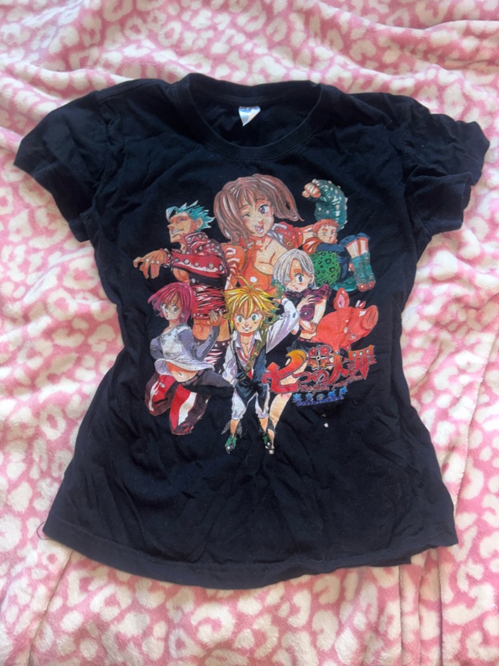 Black Anime Graphic Tee - Short Sleeve